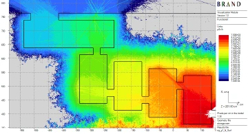 Figure 7: Dose rate plot fragments for the Anthill problem [7] (published in 2025). :  : Neutron dose rate through the rooms path